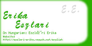 erika eszlari business card
